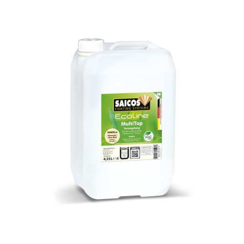 4.55ltr: Saicos - Ecoline MultiTop Plus - 1K Water Based Lacquer - UltraMatt - (9980Eco)
