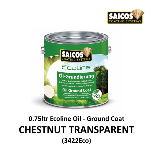 0.75ltr: Saicos - Ecoline Oil - Ground Coat - Chestnut Transparent - (3422ECO300)