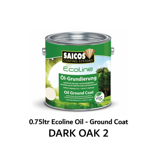 0.75ltr: Saicos - Ecoline Oil - Ground Coat - Dark Oak 2