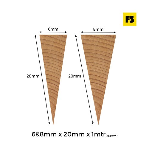 1pk: Pine Slivers - Mixed - 6 & 8mm x 1000mm - (Approx 100/pk)