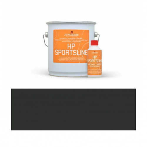 2.3ltr: Junckers - HP Sportsline Paint -Black - 2K Water Based Polyurethane - Indoor Court Line Marking Paint - including 0.2ltr hardener