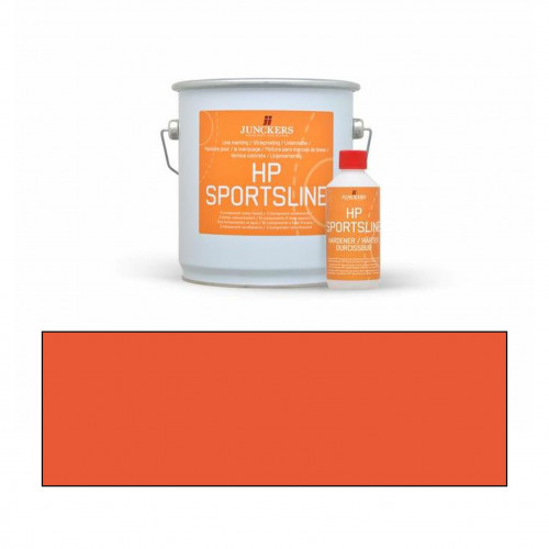 2.3ltr: Junckers - HP Sportsline Paint - Red - 2K Water Based Polyurethane - Indoor Court Line Marking Paint - including 0.2ltr hardener