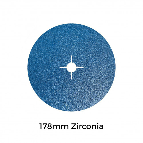 1 Box: P100 - Zirconia - Hook & Loop Sanding Discs - 178mm - 7" - (50/box)