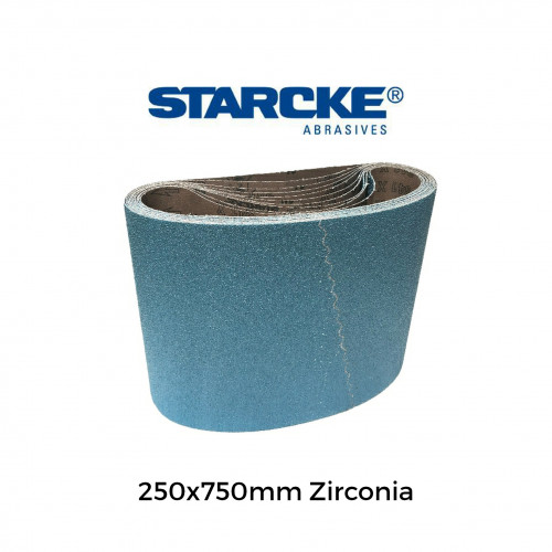 P100 - Starcke - Zirconia - Cloth Backed Sanding Belt - 250x750mm - 10" 