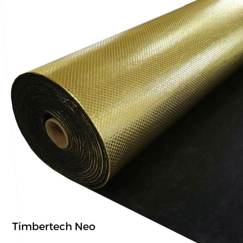 1 Roll: Timbertech - Neo Acoustic - 5mm Natural Rubber Underlay - 1m x 8m x 5mm - (8mÂ²/Roll)