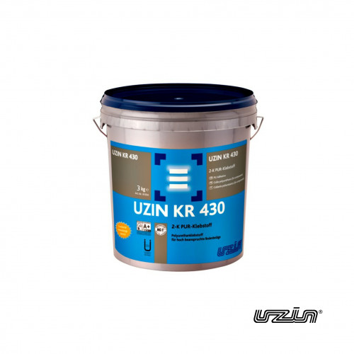 3kg Tub: Uzin - KR430 - 2K PU Adhesive - For Heavy Duty Floor Coverings