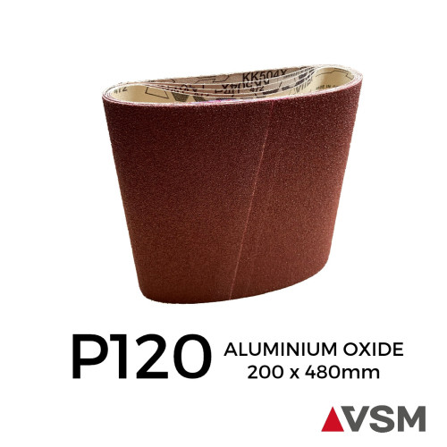 P120 - VSM - Aluminium Oxide - Sanding Belt - 200x480mm - 3.15" - 8"