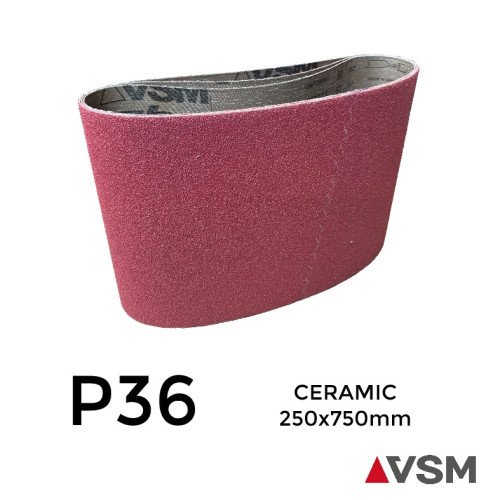 P36 - VSM - Ceramic - Sanding Belt - 250x750mm - 10" 