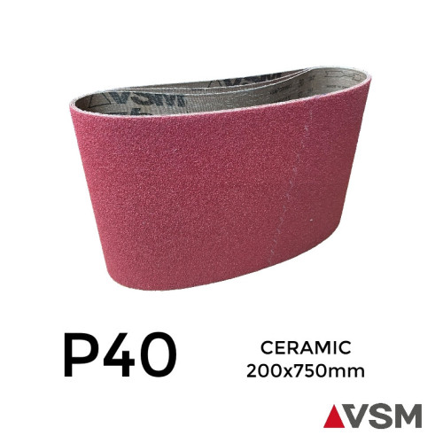 P40 - VSM - Ceramic - Sanding Belt - 200x750mm - 8" 