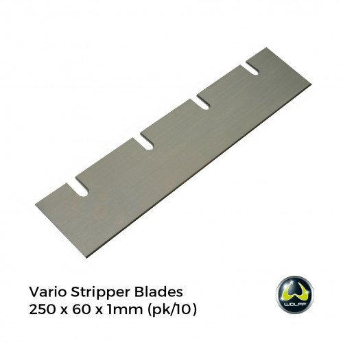 1pk: Wolff - Vario Stripper - Spare Blades For Carpet - 250 x 60x 1mm - (10/pk)