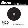 1 Box: P120 - Bona - Silicon Carbide - Hook & Loop Sanding Discs - 178mm - 7" - (50/Box)