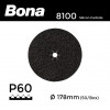 1 Box: P60 - Bona - Silicon Carbide - Hook & Loop Sanding Discs - 178mm - 7" - (50/Box)