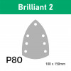 1 Box: (492795) P80 - Festool - Brilliant 2 - Hook & Loop Sanding Sheets - 100mm x 150mm - 6" - (50/Box) 