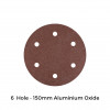 1 Box: P40 - Aluminium Oxide - Hook & Loop Sanding Discs - 6 Hole - 150mm - 6" - (50/Box)
