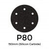 1 Box: P80 - Starcke - Silicon Carbide - Hook & Loop Sanding Discs - 6 Hole - 150mm - 6" - (50/Box)