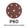1 Box: P60 - Starcke - Aluminium Oxide - Hook & Loop Sanding Discs - 8 Hole - 150mm - 6" - (50/Box)
