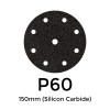 1 Box: P60 - Starcke - Silicon Carbide - Hook & Loop Sanding Discs - 8 Hole - 150mm - 6" - (50/Box)