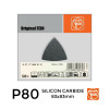 1 Box: P80 - Fein - Silicon Carbide - Triangular Delta Hook & Loop Sanding Sheets - 83mm - (50/Box)