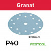 1 Box: (497183) P40 - Festool - Granat - StickFix - Hook & Loop Sanding Discs - 185mm - (50/Box) 