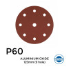 1 Box: P60 - Hermes - Aluminium Oxide - Hook & Loop Sanding Discs - 9 Hole - 125mm - 5" - (50/Box) 