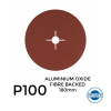 1 Box: P100 - Hermes - Aluminium Oxide - Fibre Backed - Sanding Discs - 180mm - 7" - With 22cm Centre Hole - (25/Box)