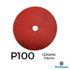 1 Box: P100 - Karbosan - Ceramic - Hook & Loop Sanding Discs - 178mm - 7" - (50/Box)