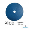 1 Box: P100 - Karbosan - Zirconia - Hook & Loop Sanding Discs - 178mm - 7" - (50/Box)