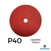 1 Box: P40 - Karbosan - Ceramic - Hook & Loop Sanding Discs - 178mm - 7" - (50/Box)