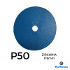 1 Box: P50 - Karbosan - Zirconia - Hook & Loop Sanding Discs - 178mm - 7" - (50/Box)