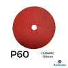 1 Box: P60 - Karbosan - Ceramic - Hook & Loop Sanding Discs - 178mm - 7" - (50/Box)