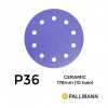 1 Box: P36 - Pallmann - Ceramic - Hook & Loop Sanding Discs - 10 Hole - 178mm - 7" - (25/Box)