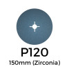 1 Box: P120 - Starcke - Zirconia - Hook & Loop Sanding Discs - 150mm - 6" - (50/box) 