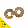 1pk: (30) - Pipe Covers - Solid Oak - Lacquered - 16mm Centre Hole - 6mm High - 47mm Wide - (2/pk)