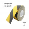 1 Roll: FS - Safety Track - Anti Slip Safety Grip Tape - Self Adhesive - Black & Yellow - 48mm x 5m