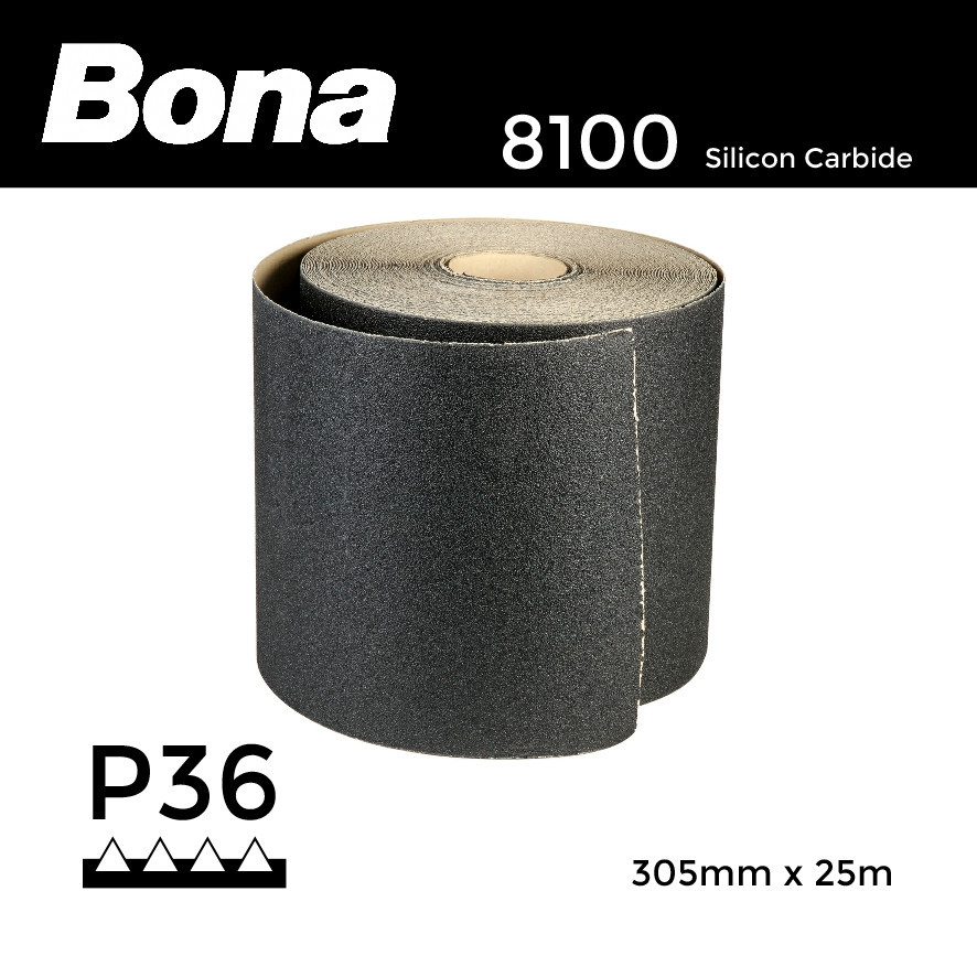 P36 Bona Silicon Carbide Sandpaper 25m Roll x 305mm 12" Floorstock Ltd