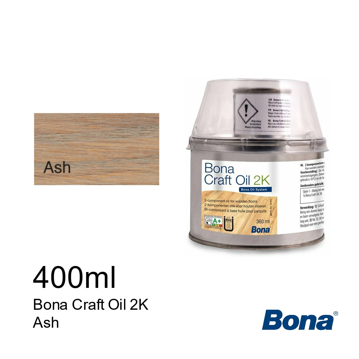 Bona 0.4ltr Craft Oil 2K Ash Floorstock Ltd